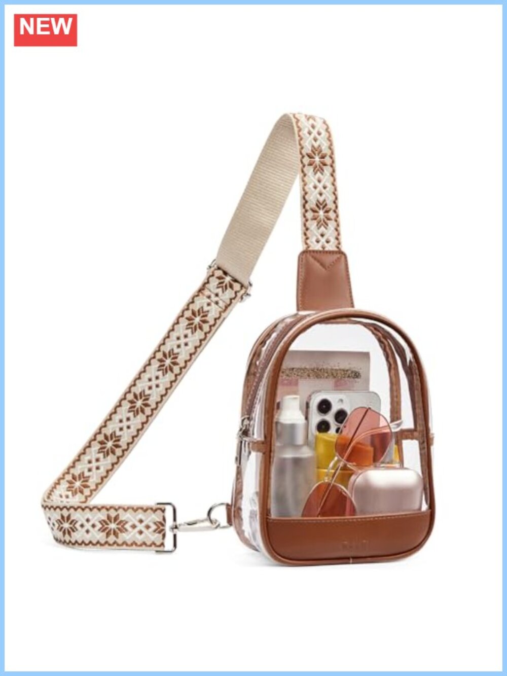 Clear Bag Stadium Approved TPU Crossbody Sling Purse